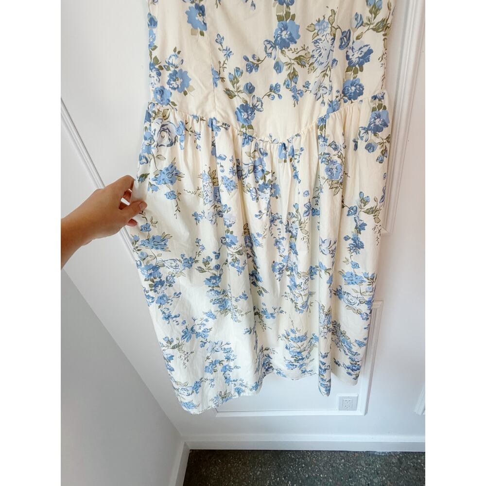 White Floral Cottagecore dress size S - Picture 7 of 10